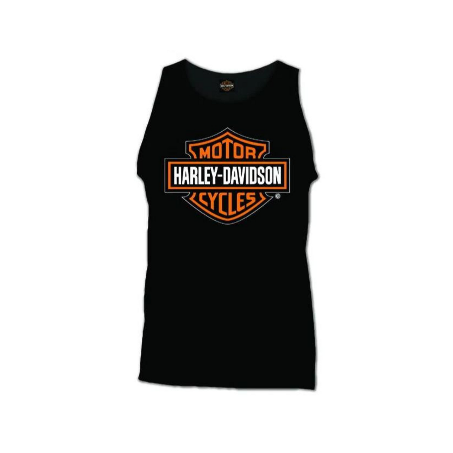 Gasoline Alley Harley-Davidson® Bar & Shield Dealer Tank Tee - Black/ Orange