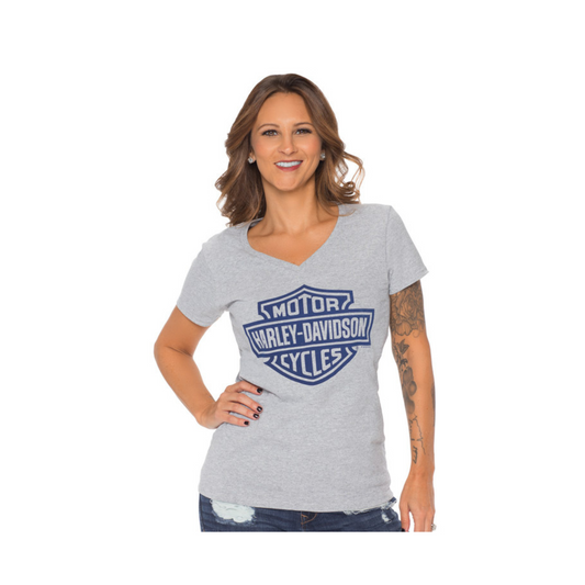 Gasoline Alley Harley-Davidson® Women's Bar & Shield Dealer Tee - Grey