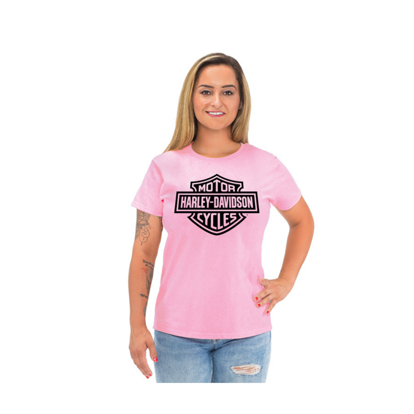 Gasoline Alley Harley-Davidson® Women's Bar & Shield Dealer Tee - Pink