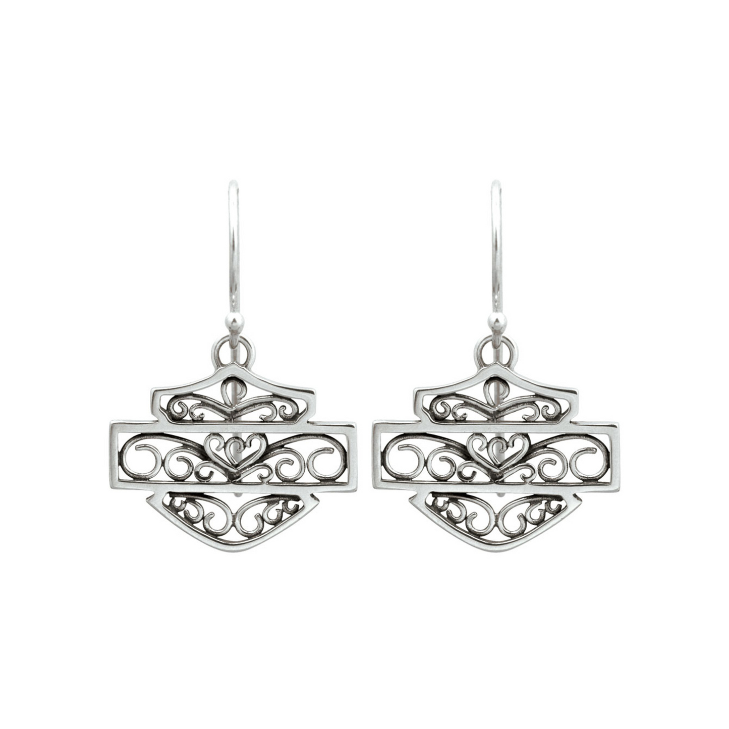 Harley-Davidson® Women's Bali Style Filigree Bar & Shield Earrings