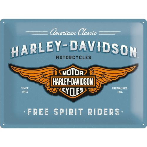 Harley-Davidson® Large Tin Sign - Harley Logo Blue