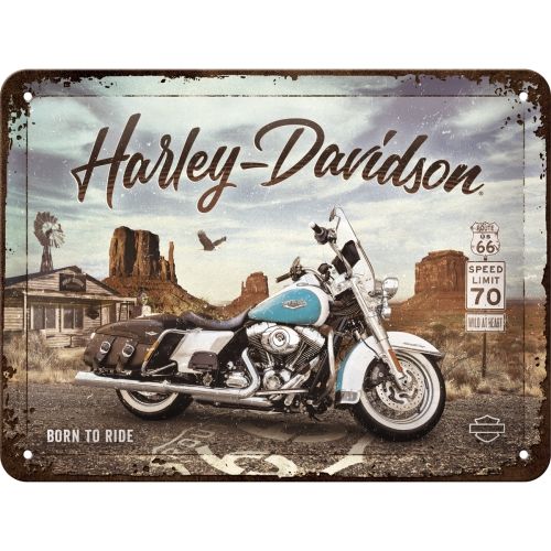 Harley-Davidson® Small Tin Sign - Route 66 Road King Classic