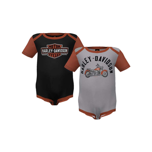 Harley-Davidson® Baby Boys' Colorblocked Rib Creeper Set - 2 Pack