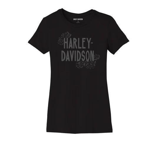 Harley-Davidson® Women's Forever Roses Tee - Black Beauty