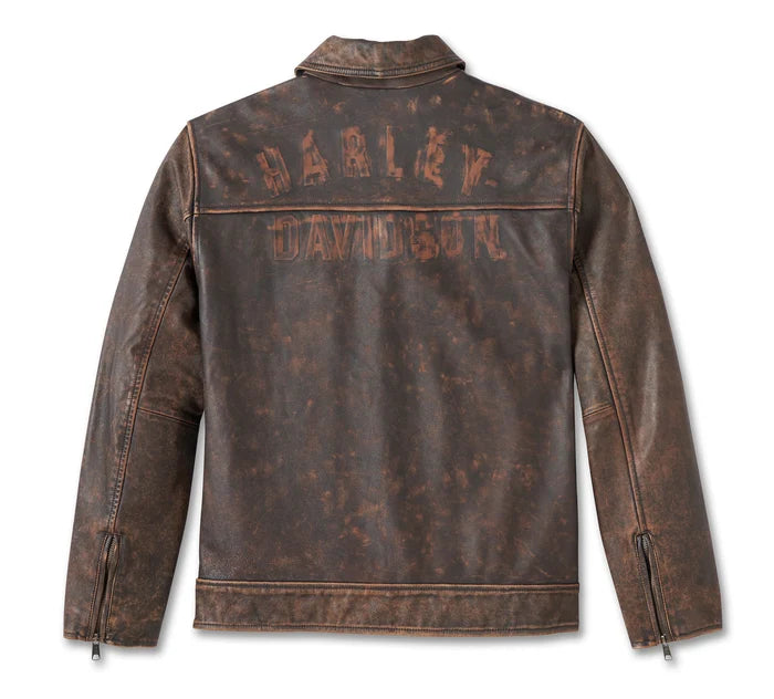 Harley-Davidson® Men's Gas & Oil Leather Jacket - Brown Leather