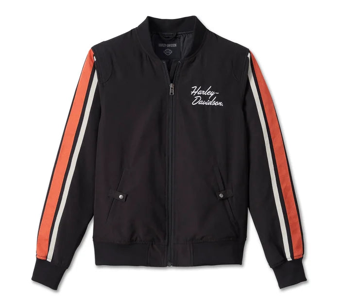 Harley-Davidson® Women's Iconic Sleeve Stripe Bomber Jacket