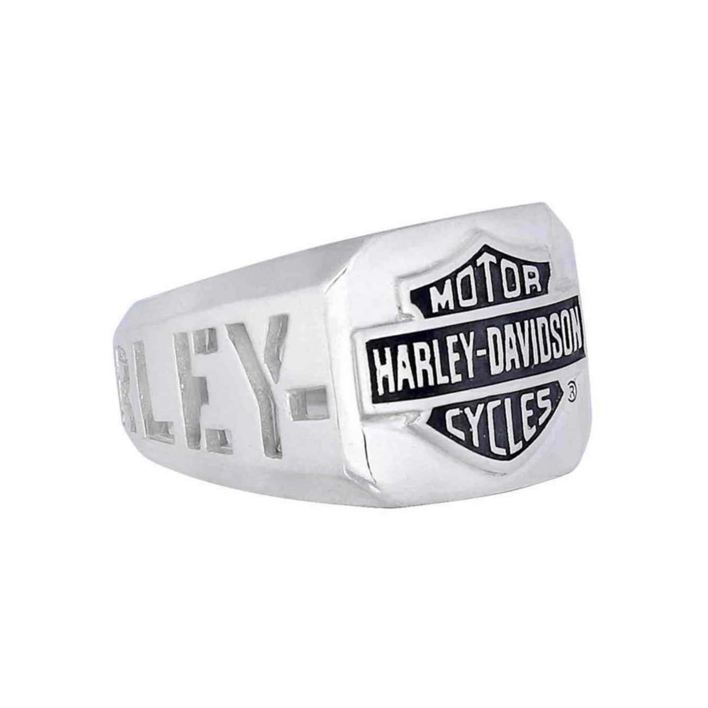Harley-Davidson® Men's H-D Cut Out Bar & Shield Silver Emblem Ring