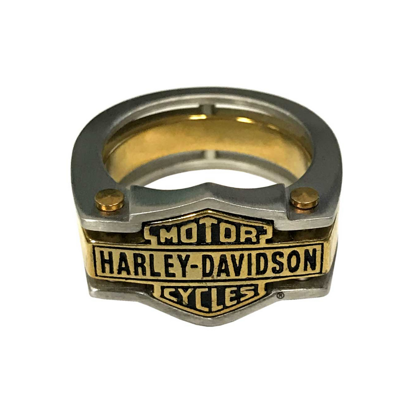Harley-Davidson® Men's Industrial Brass & Steel Ring - Stainless Steel