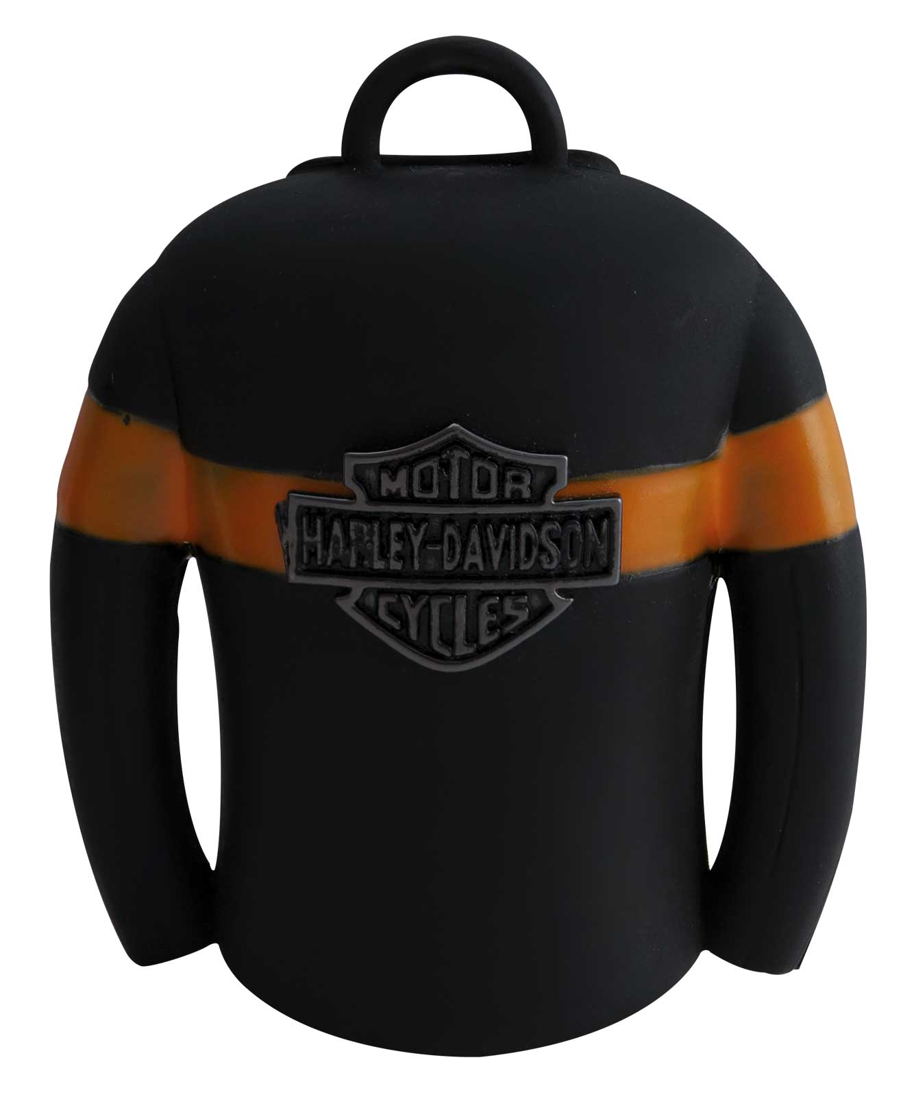 Harley-Davidson® Bar & Shield Leather Jacket Shaped Ride Bell - Black & Orange