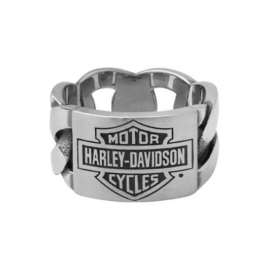 Harley-Davidson® Men's B&S ID Chain Band Ring